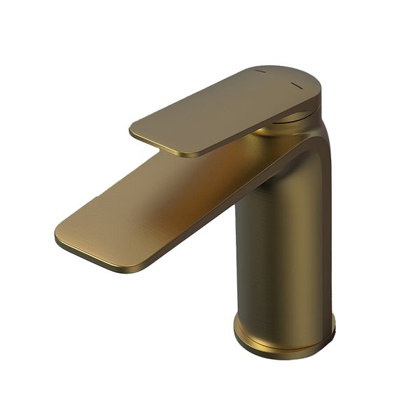 Bathstore Aero Basin Mixer Tap (No Waste) Brushed Brass Homebase
