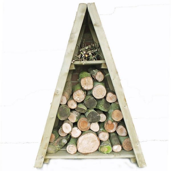 Shire Small Triangular Log Store Tongue and Groove Homebase