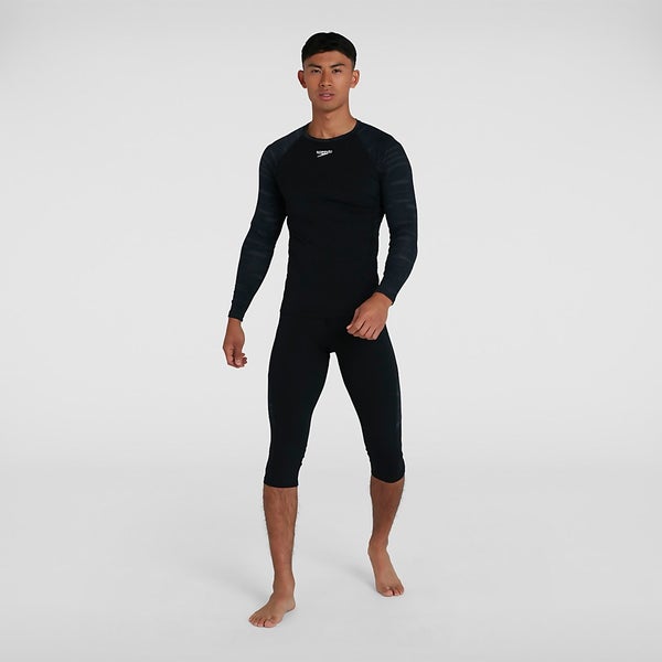 Men's Sports Long Sleeve Rash Top Black Speedo