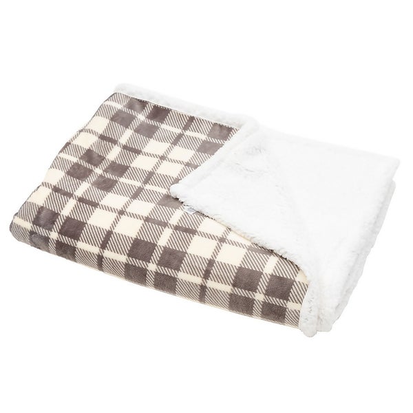 Grey Check Throw 130x180cm Homebase