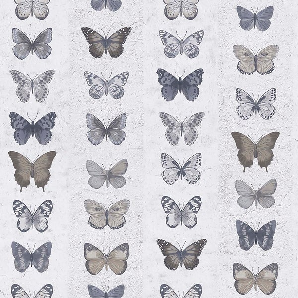 Organic Textures Jewel Butterflies Grey Wallpaper Homebase