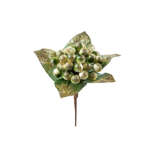 Light Green Berries Decorative Christmas Pick Homebase