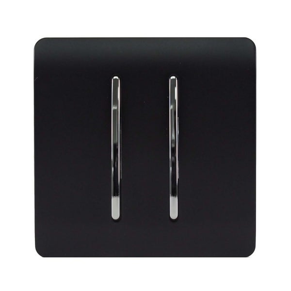 Trendi Switch Double Light Switch Matt Black Homebase