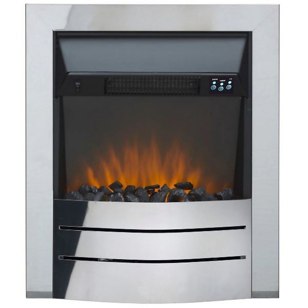 The Melbourne Chrome Trim and Fret Electric Fire Homebase
