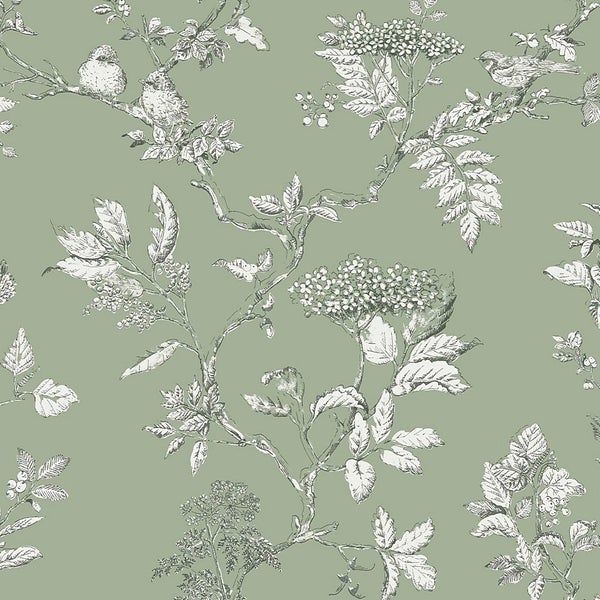 Laura Ashley Elderwood Sage Wallpaper Homebase