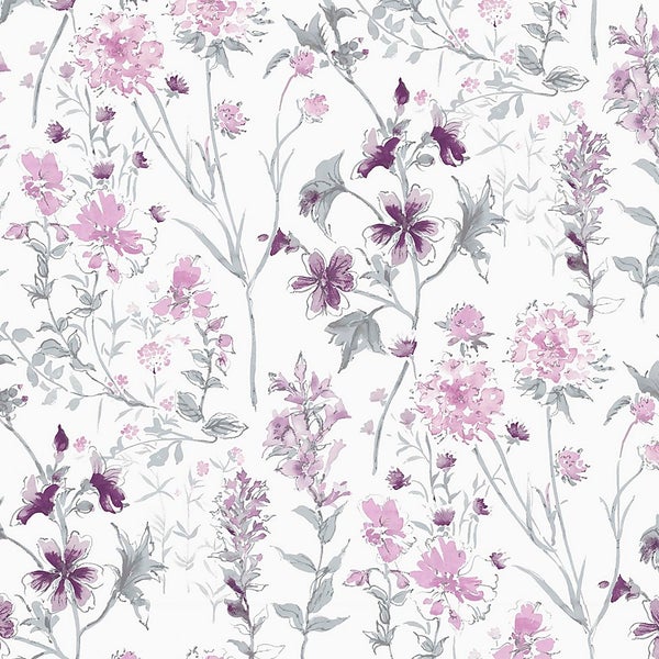 Laura Ashley Wild Meadow Pale Iris Wallpaper Homebase