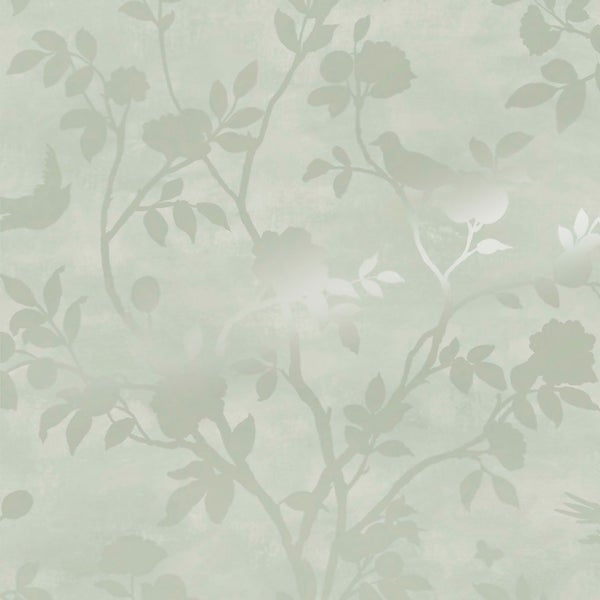 Laura Ashley Eglantine Silhouette Eau de Nil Wallpaper Homebase