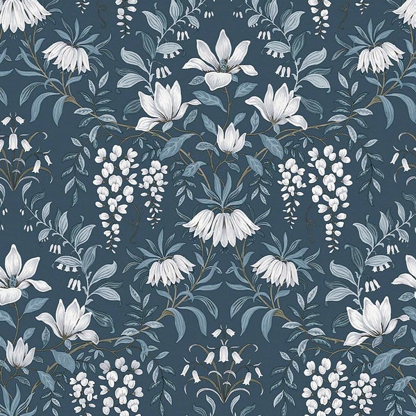 Laura Ashley Parterre Dark Seaspray Wallpaper | Homebase