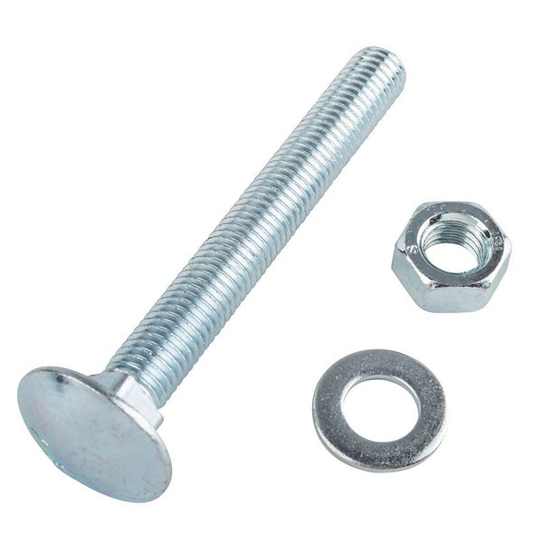 Homebase Zinc Plated Coach Bolt M12 100mm 2 Pack Homebase