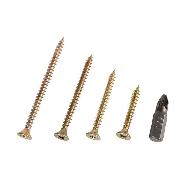 Homebase Yellow Zinc Plated Screws Kit Assorted 650 Pack Homebase