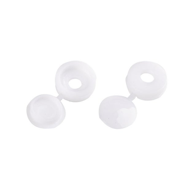 Homebase Hinged Screw Covers White 12mm 48 Pack Homebase
