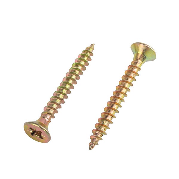 Homebase Yellow Zinc Plated Single Thread Screw 6 X 50mm 25 Pack Homebase
