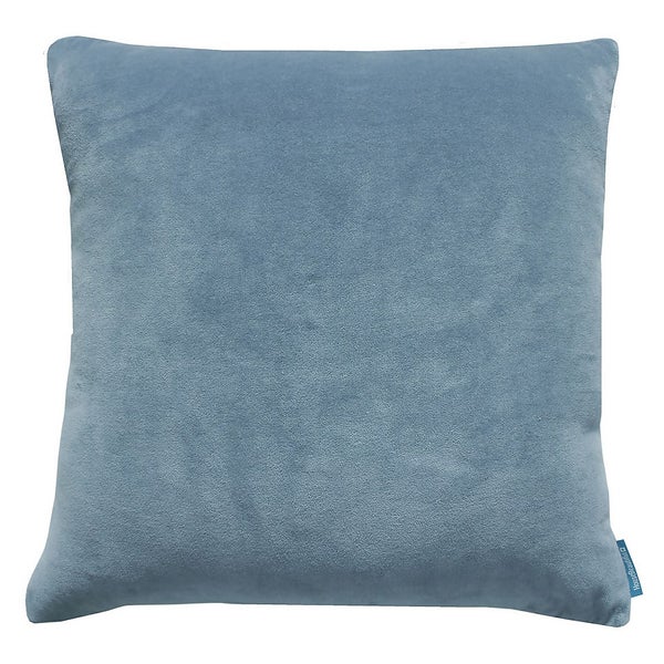 House Beautiful Velvet Linen Cushion Light Blue 45x45cm Homebase