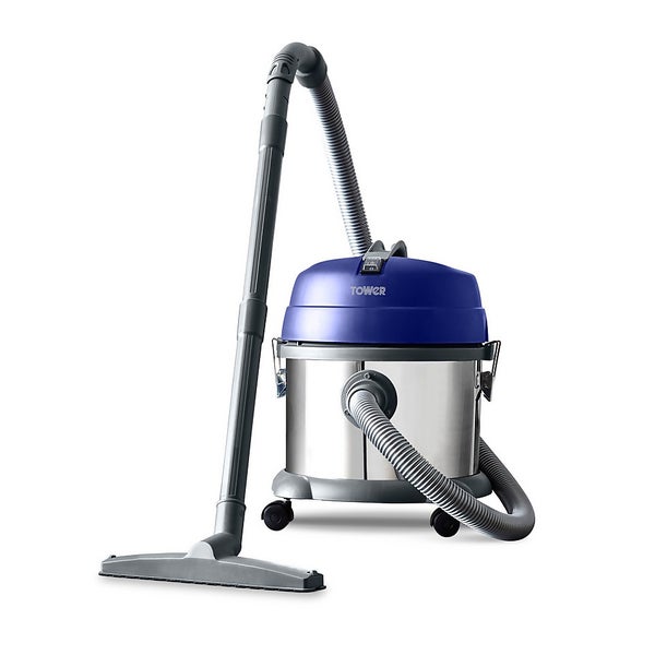 Tower TDW10 15L Stainless Steel Wet and Dry Vacuum in Washington Blue