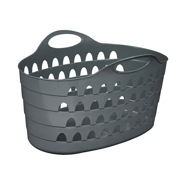 Flexi Laundry Basket Slate Grey Homebase