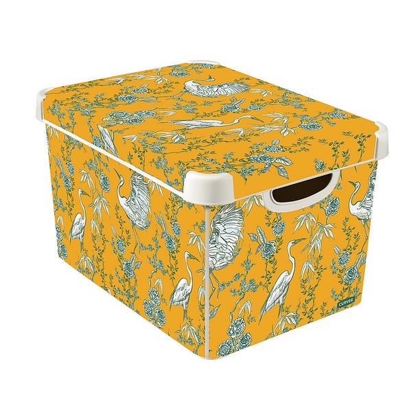 Curver Stockholm Stork Deco Storage Box Yellow 22L Homebase