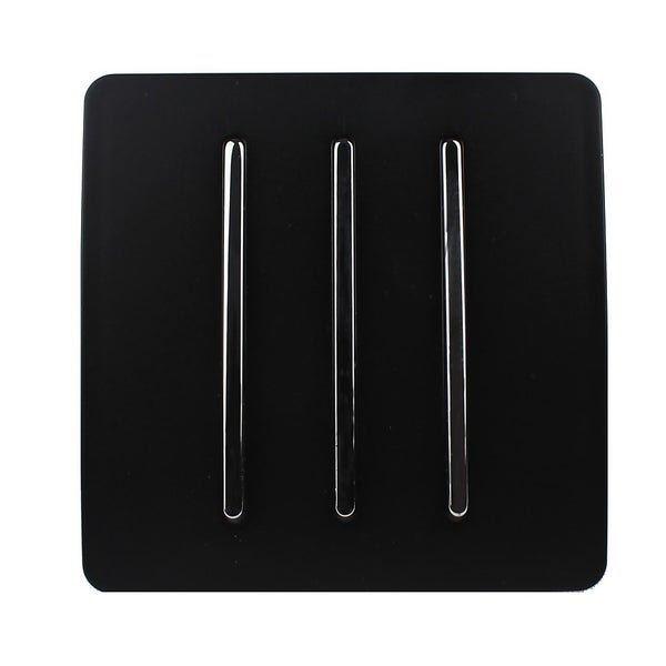 Trendi Switch 3 Gang 2 Way 10 Amp Rocker Light Switch in Screwless Matt