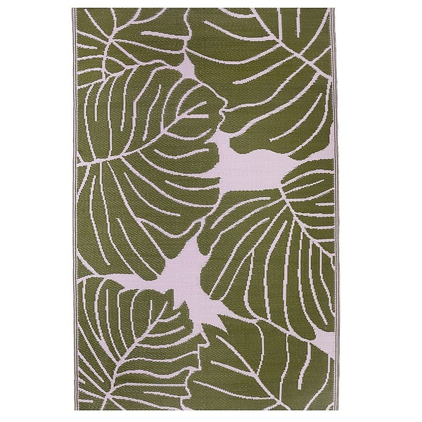 Homebase Outdoor Rug Green Leaf Large Homebase