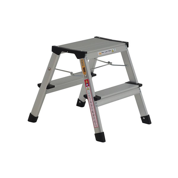 Rhino 2 Step Double Side Aluminium ladder Homebase
