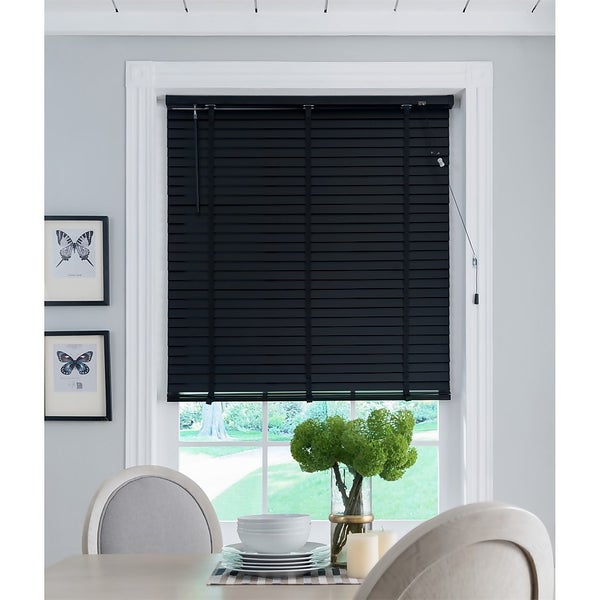 50mm Wood Blind Black 80x160cm Homebase