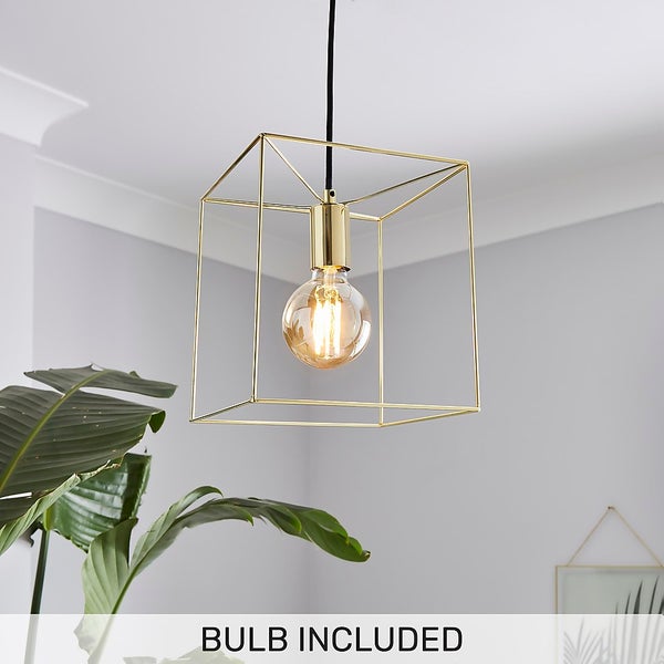 Edge 1 Light Pendant Polished Brass Homebase