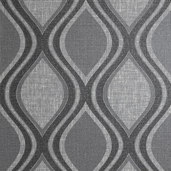 Arthouse Curve Geometric Textured Charcoal Wallpaper Large Sample