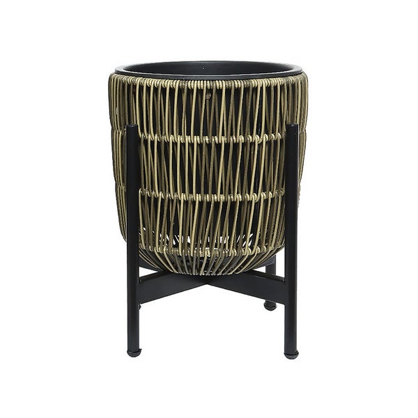 Kate Round Rattan Planter with Legs Medium Homebase