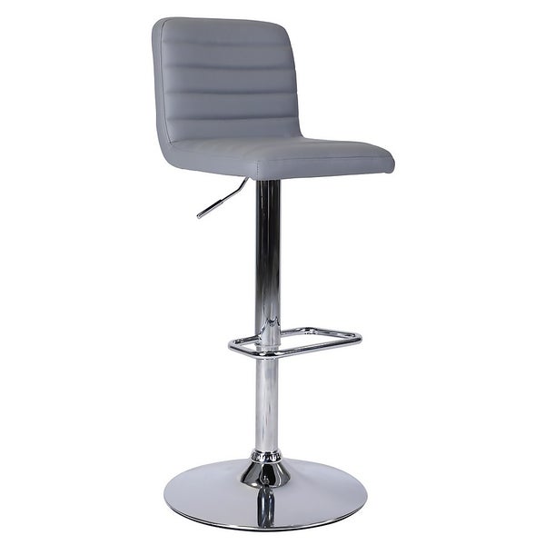 Chet Height Adjustable Faux Leather Bar Stool Grey Homebase