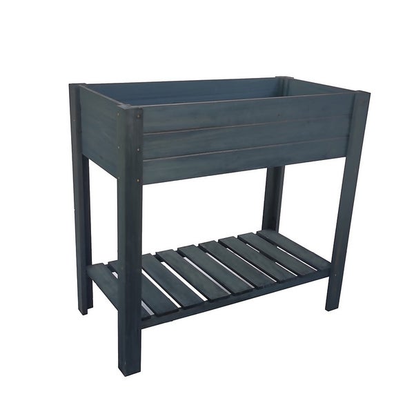 Wooden Growing Table Grey Homebase