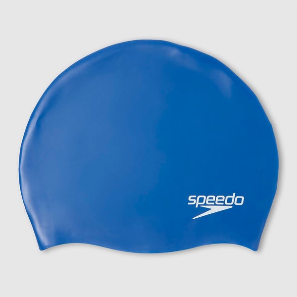 Junior Plain Moulded Silicone Swim Cap Blue | Speedo