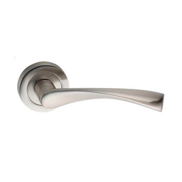 Sandleford Rinovia Lever On Rose Door Handle Set Brushed Nickel