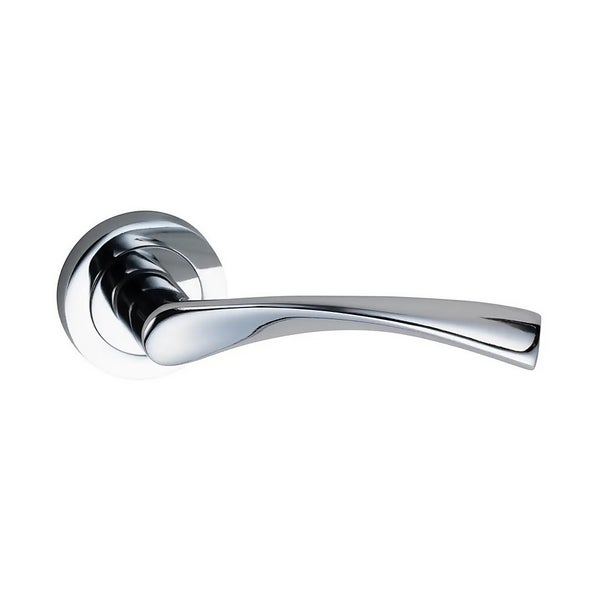 Sandleford Rinovia Lever On Rose Door Handle Set Polished Chrome