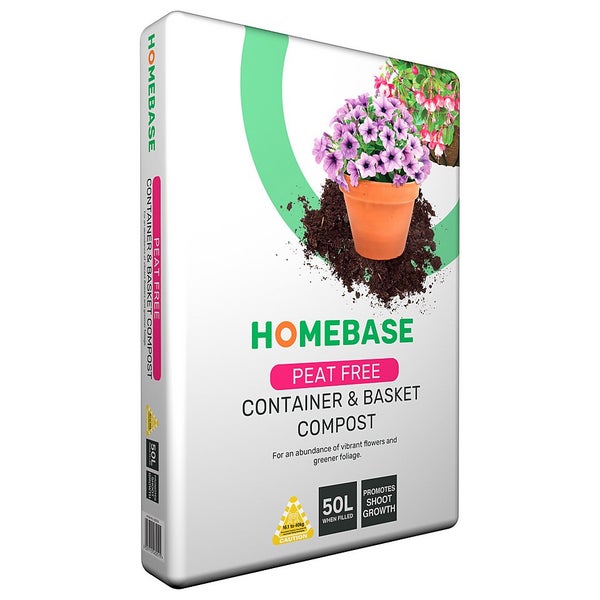 Homebase Peat Free Container & Basket Compost 50L Homebase