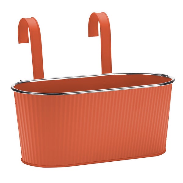 House Beautiful 12in Balcony Hanging Planter Orange Homebase
