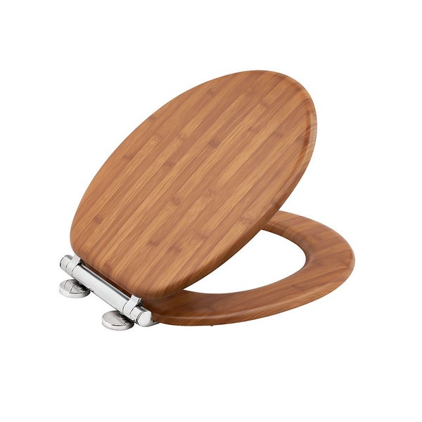 Aqualona Wooden Toilet Seat Bamboo Effect Homebase