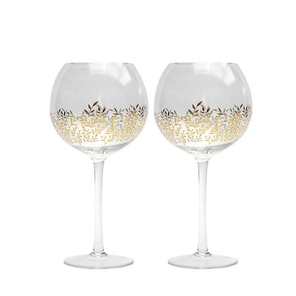 Large Gold Foil Gin Glass Set of 2 Homebase