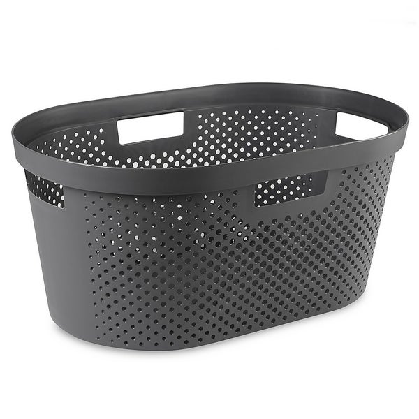 Infinity Laundry Basket Dark Grey Homebase