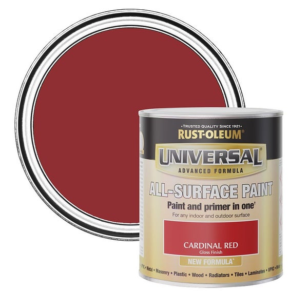 RustOleum Universal AllSurface Gloss Paint Cardinal Red 250ml