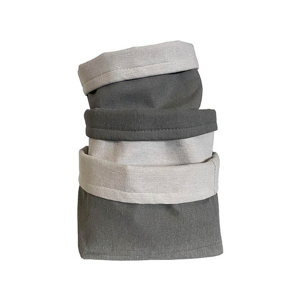 Flexi Storage Kids Set Of 3 Nested Soft Storage Baskets Grey & Cream