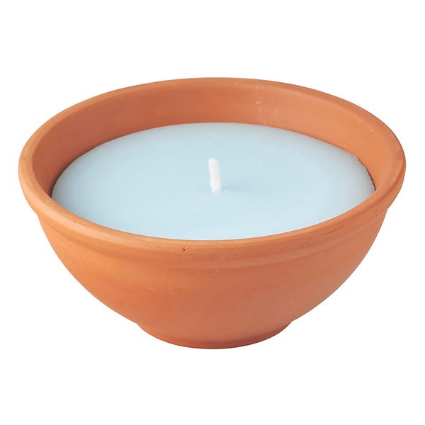 Bite Shield Terracotta Dish Citronella Candle Blue Wax Homebase