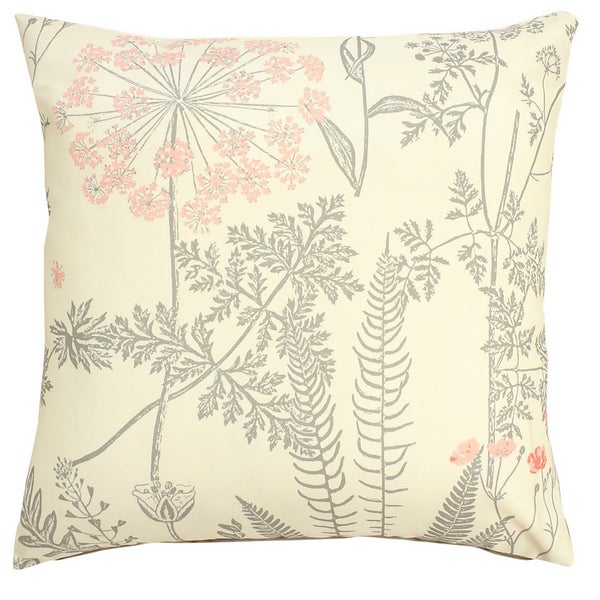 Floral Grey Outdoor Garden Scatter Cushion Homebase