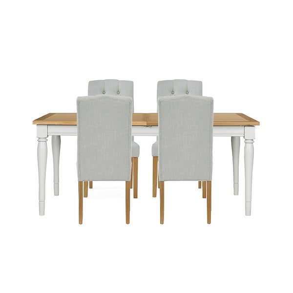 Westcott Extending Dining Table and 4 Alloway Chairs Natural Homebase