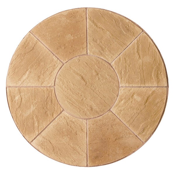 Stylish Stone Chantry Circle Paving Kit 1.5m Gold Homebase