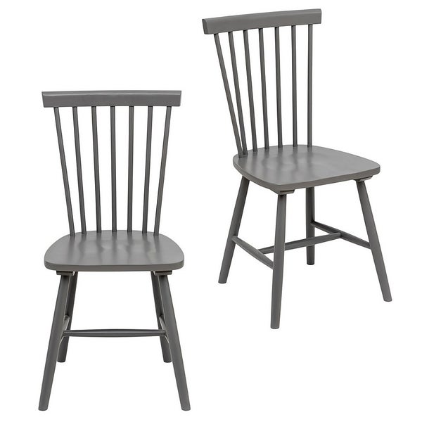 The Spindle Chair Set of 2 Charcoal Homebase