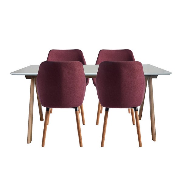 Milly Dining Table and 4 Chairs Plum Homebase
