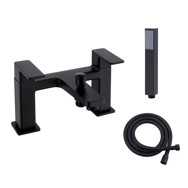Barkway Bath Shower Mixer Tap Black Homebase
