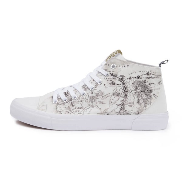 Akedo x Lord Of The Rings Map White Signature High Top Clothing - Zavvi US
