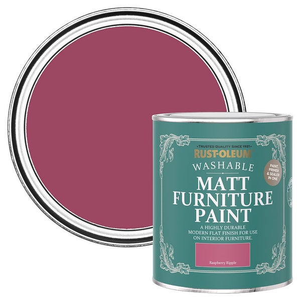 RustOleum Matt Furniture Paint Raspberry Ripple 750ml Homebase