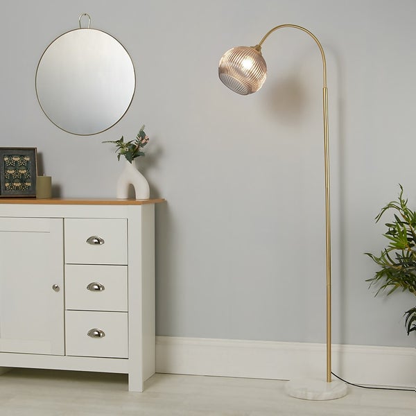 Naomi Floor Lamp Grey Homebase