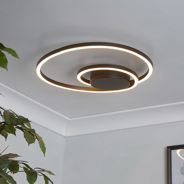 Sasha LED Flush Ceiling Light Black Homebase